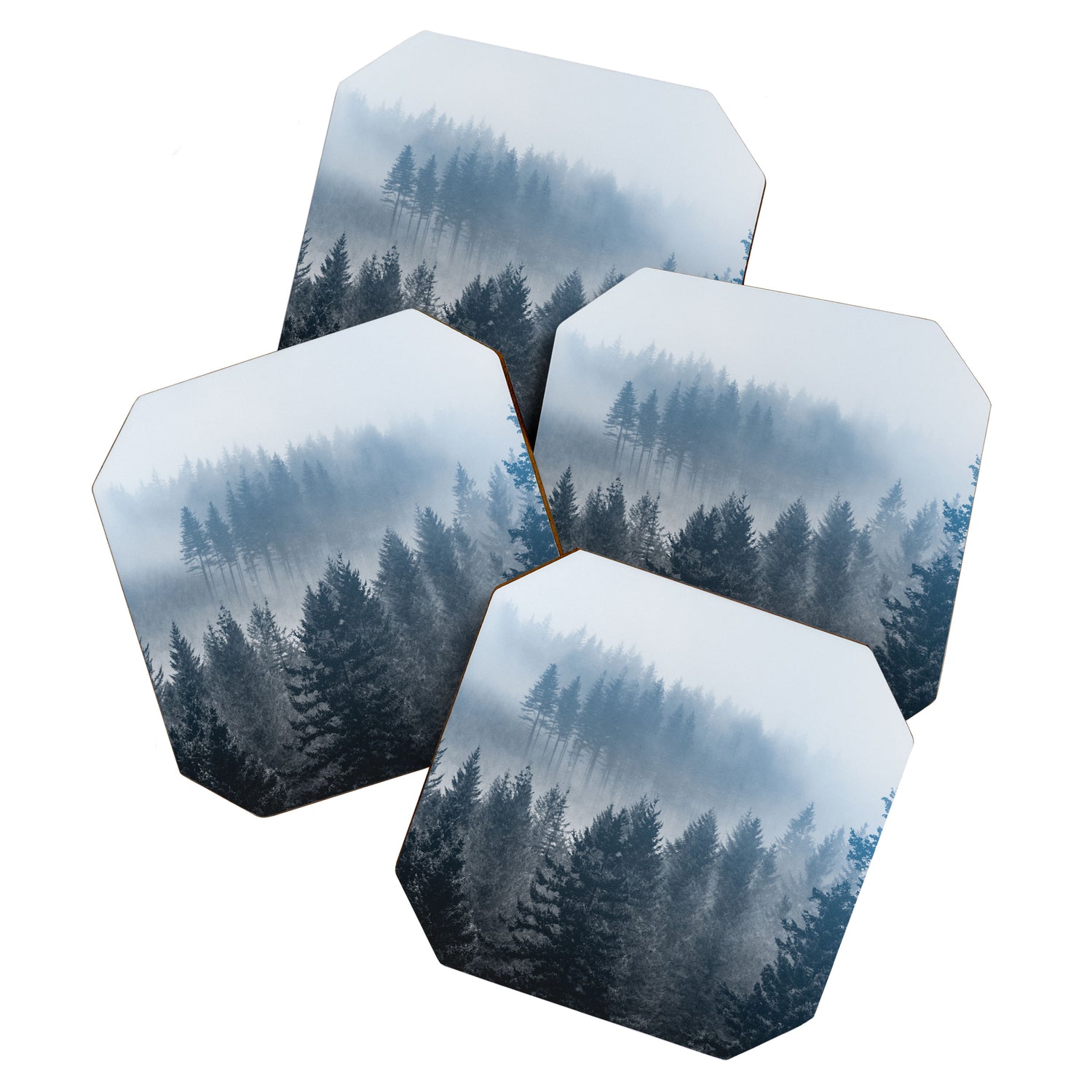 Forest Fog Mountain - Wanderlust Nature Photography Coaster Gallery Image 1