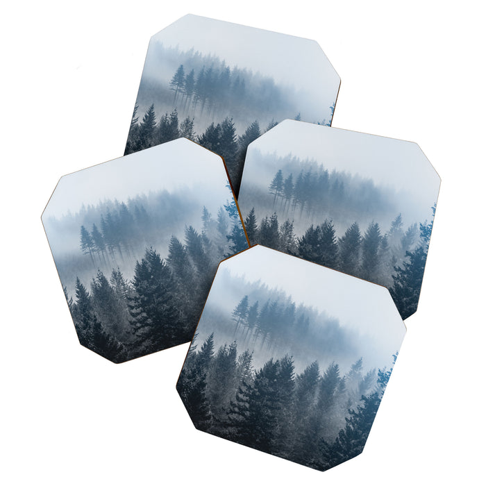 Forest Fog Mountain - Wanderlust Nature Photography Coaster Gallery Image 1