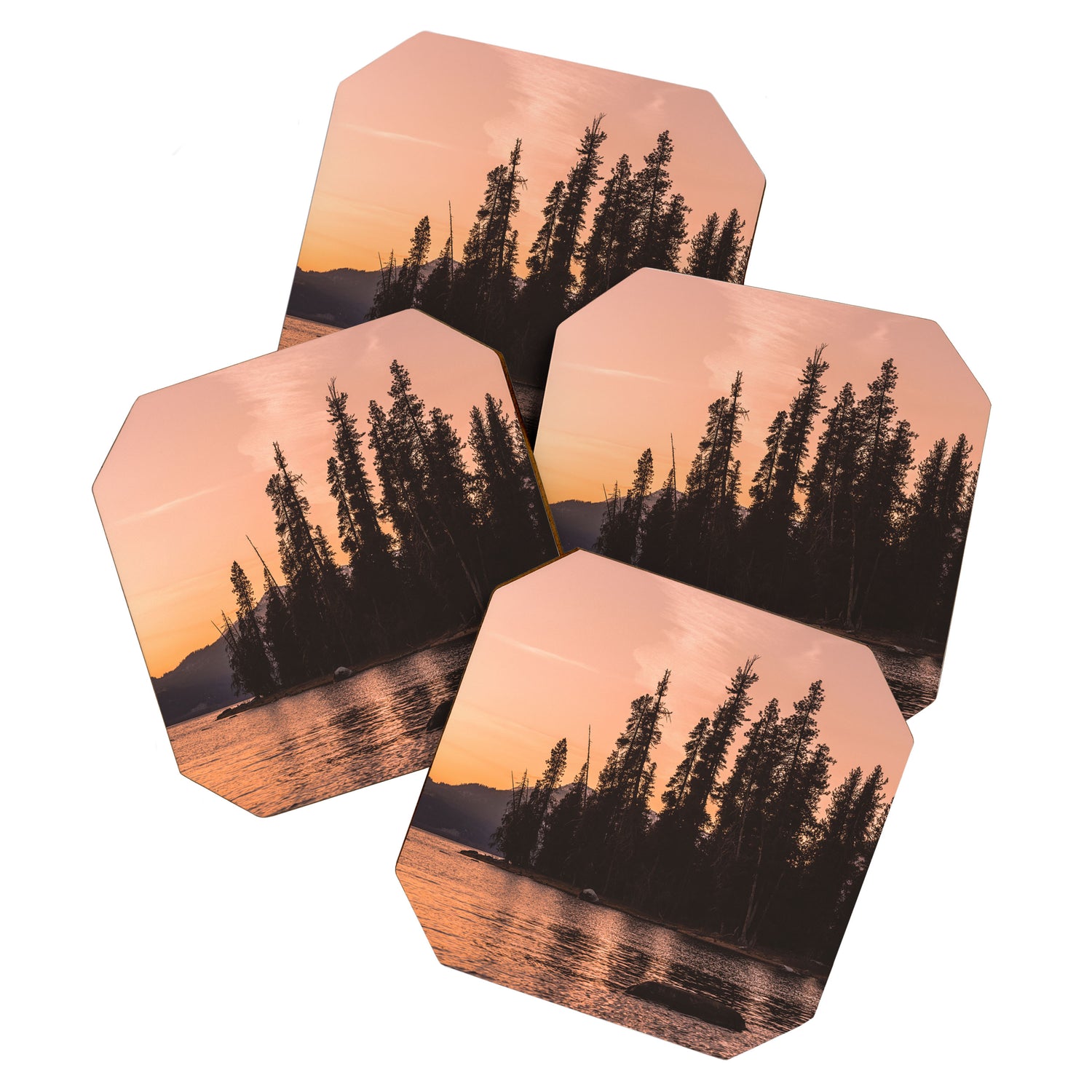 Forest Island at the Lake - Nature Photography Coaster Gallery Image 1