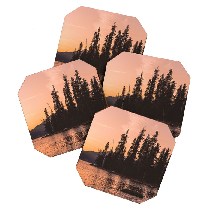 Forest Island at the Lake - Nature Photography Coaster Gallery Image 1