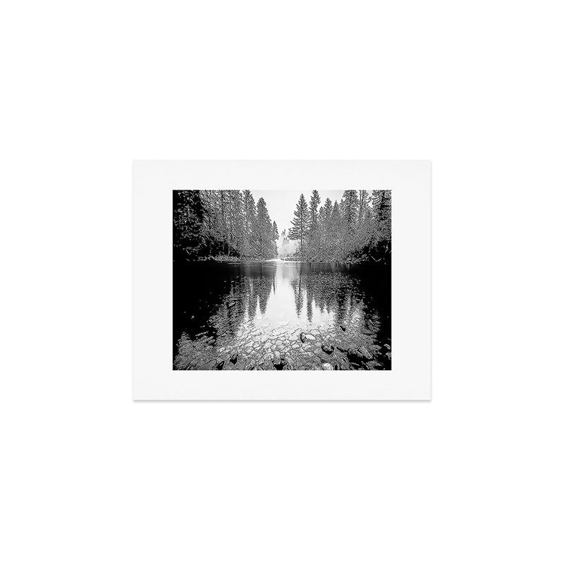 Forest Reflection Lake - Black and White  - Nature Photography Art Print Gallery Image 1