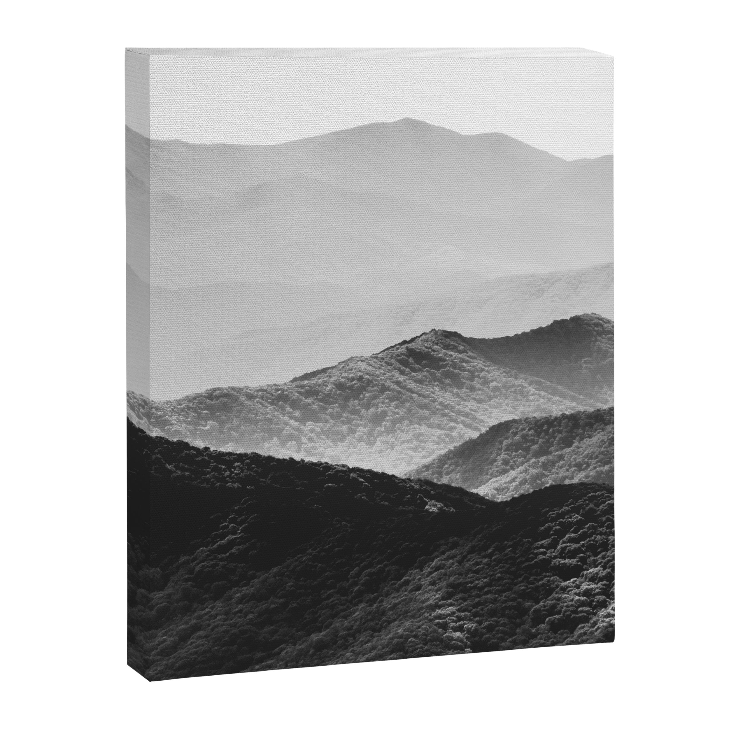 Glimpse - Black and White Mountains Landscape Nature Photography Canvas Print Gallery Image 6
