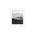 Glimpse - Black and White Mountains Landscape Nature Photography Art Print Gallery Image 1