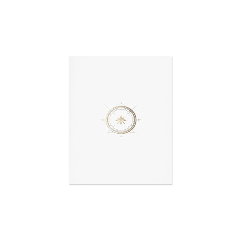Gold Compass on White II Art Print Gallery Image 1