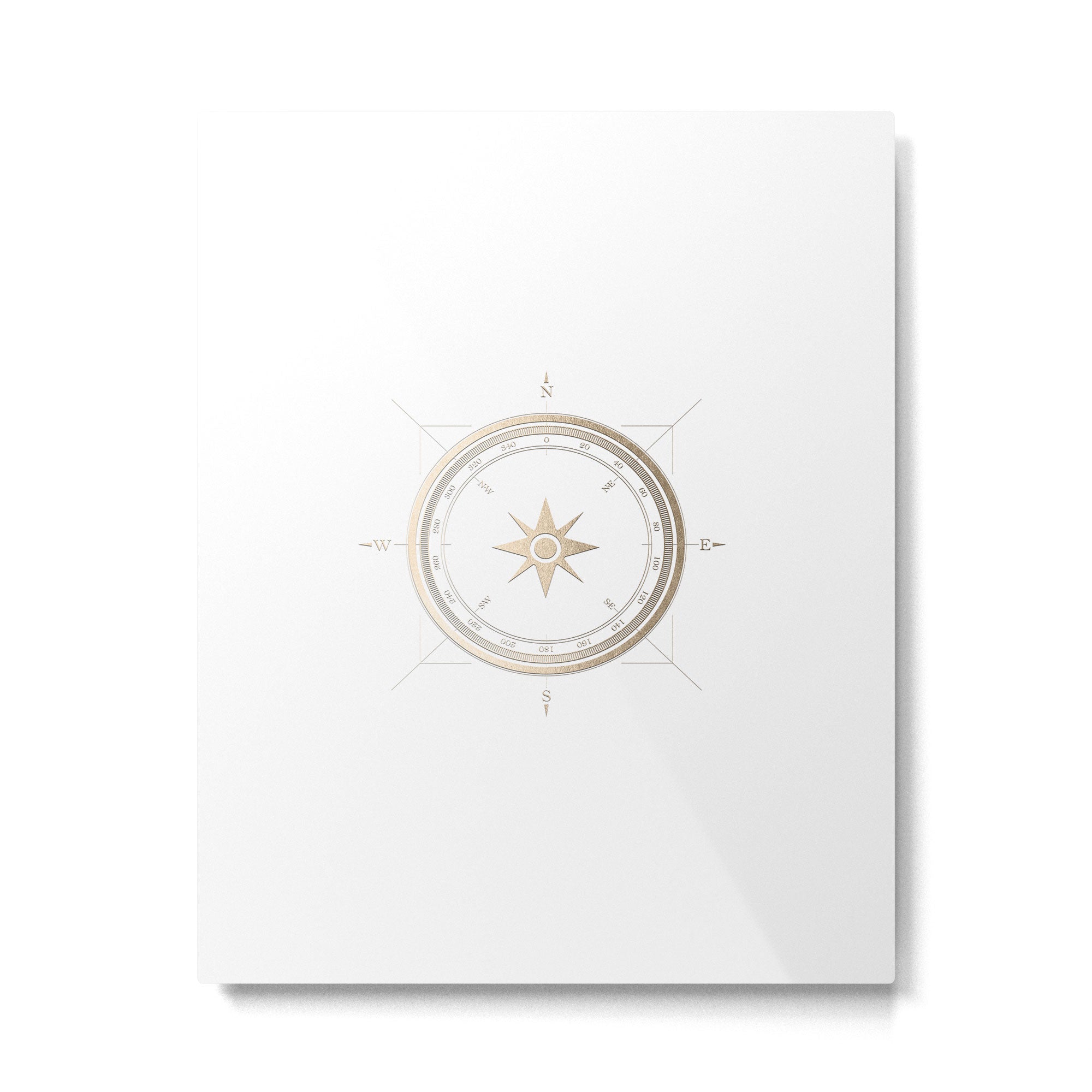 Gold Compass on White II Metal Print Gallery Image 6
