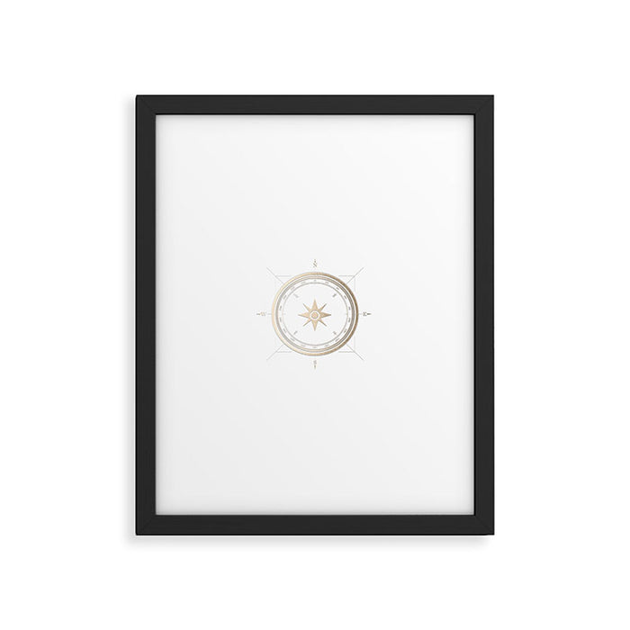 Gold Compass on White II Framed Art Print Gallery Image 1