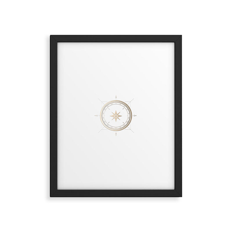 Gold Compass on White II Framed Art Print Gallery Image 6