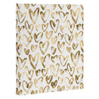 Gold Love Hearts Pattern on White Canvas Print Gallery Image 3