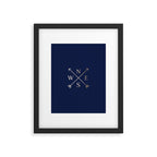 Gold on Navy Blue Compass Framed Art Print Gallery Image 6