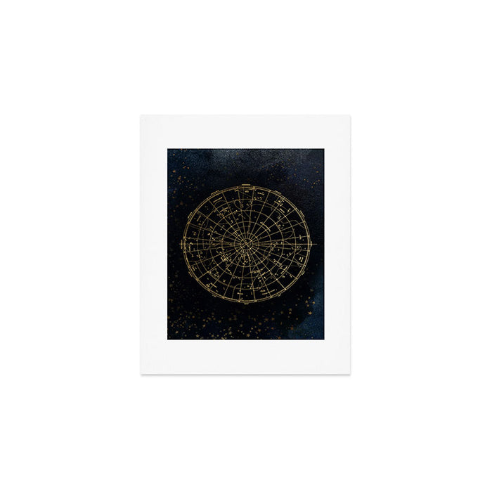 Golden Star Map Art Print Gallery Image 1