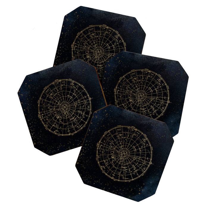 Golden Star Map Coaster Gallery Image 1