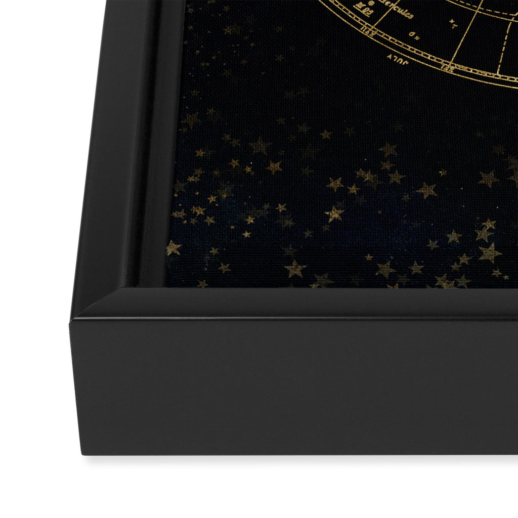 Golden Star Map Framed Canvas Print Gallery Image 3