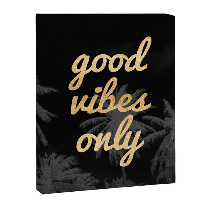 Good Vibes Only Palm Trees Canvas Print Gallery Image 1