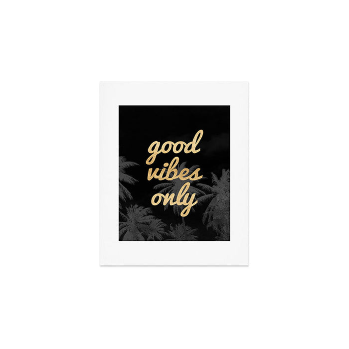 Good Vibes Only Palm Trees Art Print Gallery Image 1