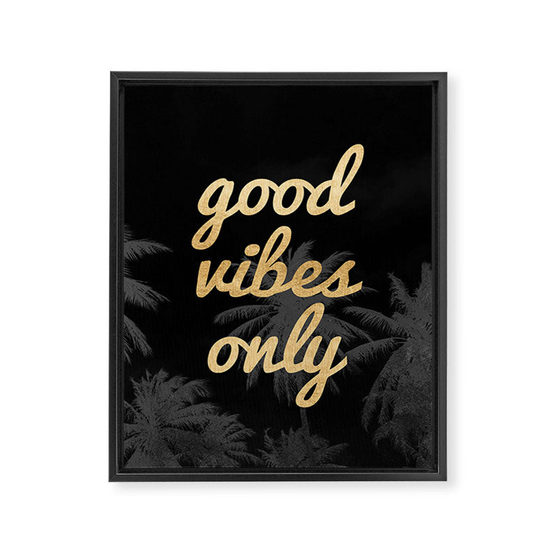 Good Vibes Only Palm Trees Framed Canvas Print Gallery Image 8