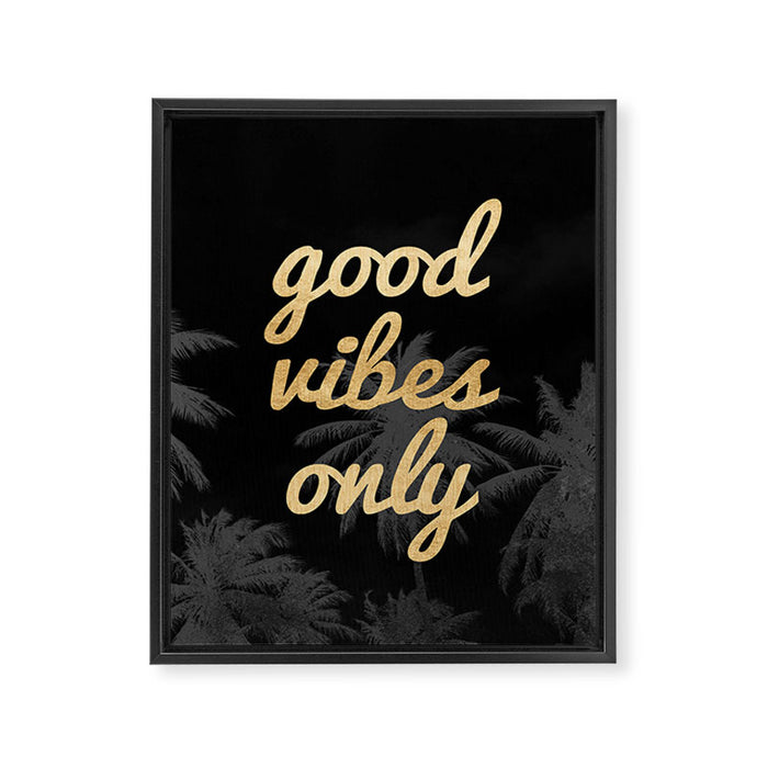 Good Vibes Only Palm Trees Framed Canvas Print Gallery Image 1