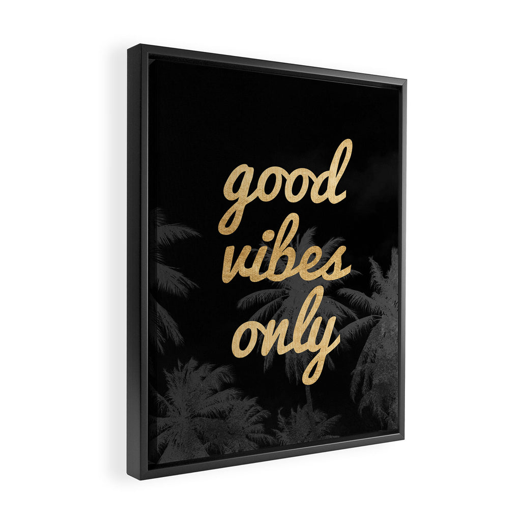 Good Vibes Only Palm Trees Framed Canvas Print Gallery Image 2