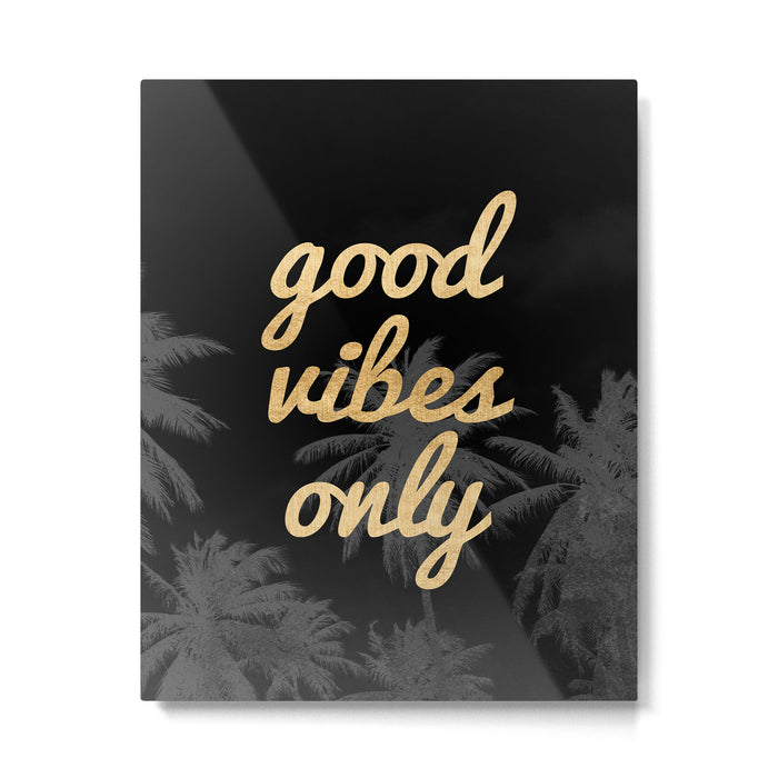 Good Vibes Only Palm Trees Metal Print Gallery Image 1
