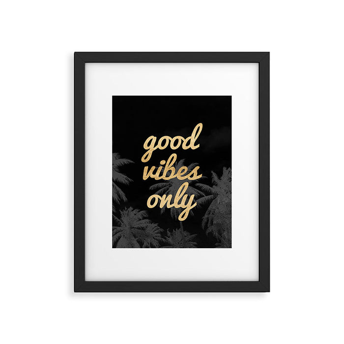 Good Vibes Only Palm Trees Framed Art Print Gallery Image 1