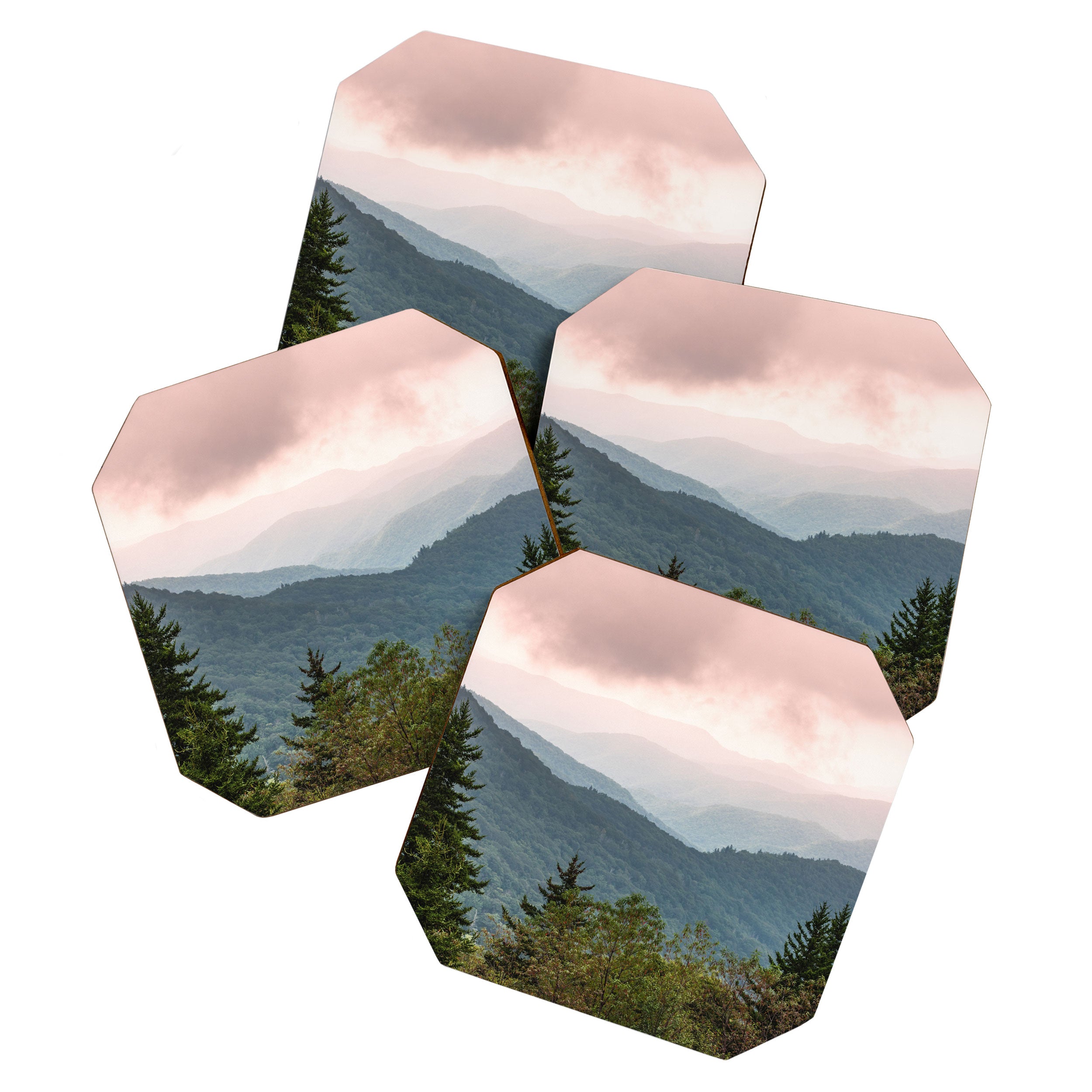 Great Smoky Mountain National Park Sunset Layers III - Nature Photography Coaster Gallery Image 1