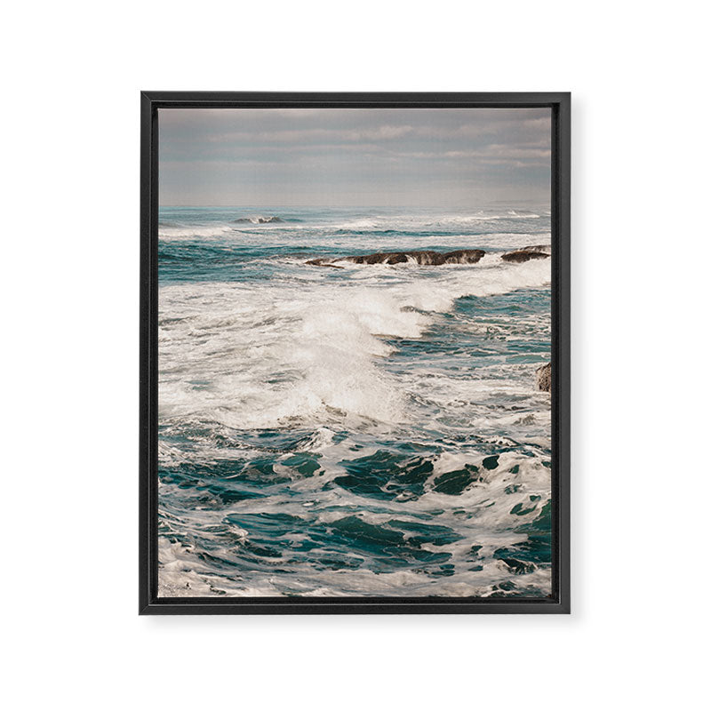 Green Tropical Beach Waves Ocean Adventure Framed Canvas Print Gallery Image 6
