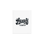 HAPPY CAMPER Black and White Retro Art Print Gallery Image 1