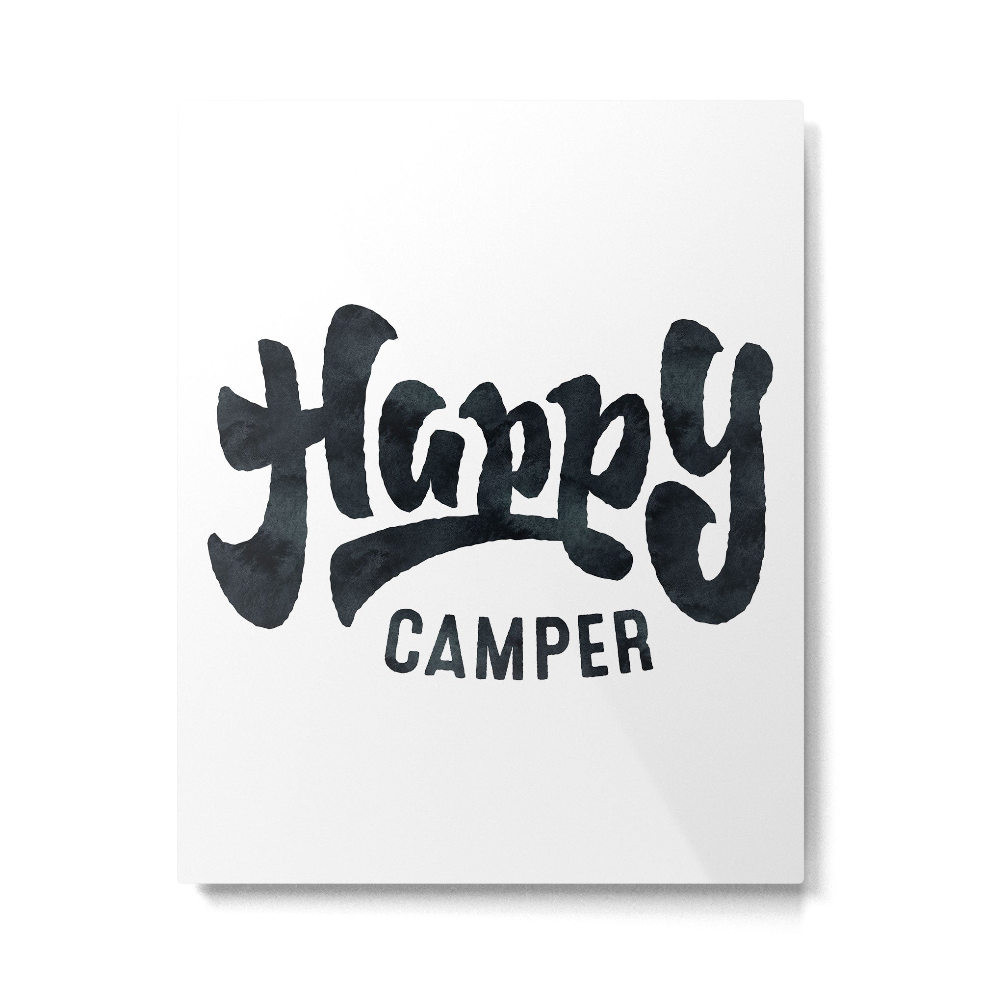 HAPPY CAMPER Black and White Retro Metal Print Gallery Image 6