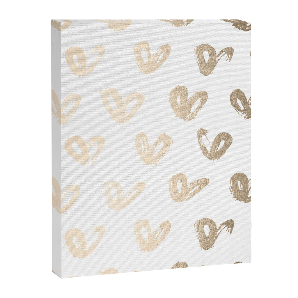 Luxe Gold Hearts on White Canvas Print Gallery Image 8