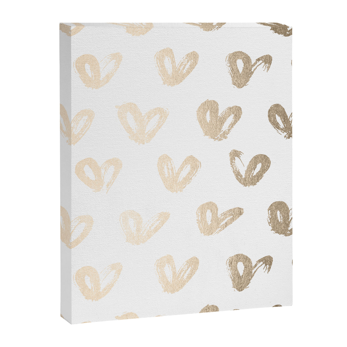 Luxe Gold Hearts on White Canvas Print Gallery Image 8