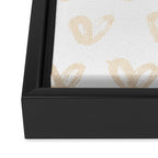 Luxe Gold Hearts on White Framed Canvas Print Gallery Image 3
