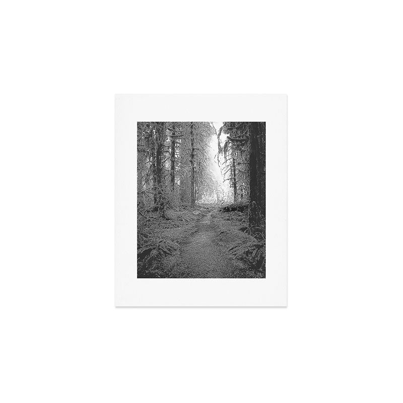 Magical Washington Rainforest Black and White Art Print Gallery Image 1