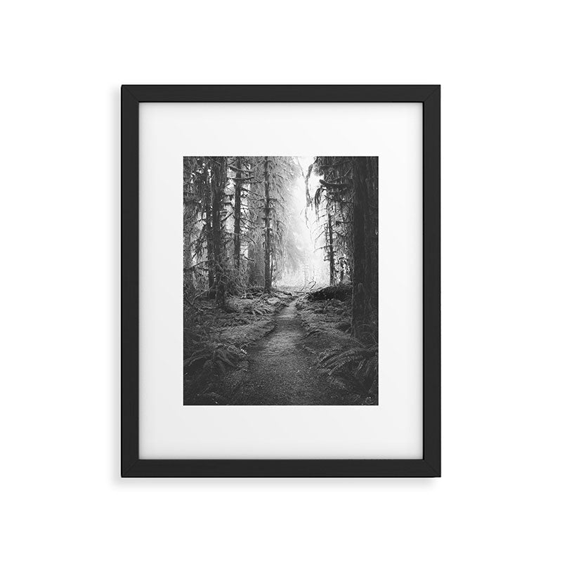 Magical Washington Rainforest Black and White Framed Art Print Gallery Image 6