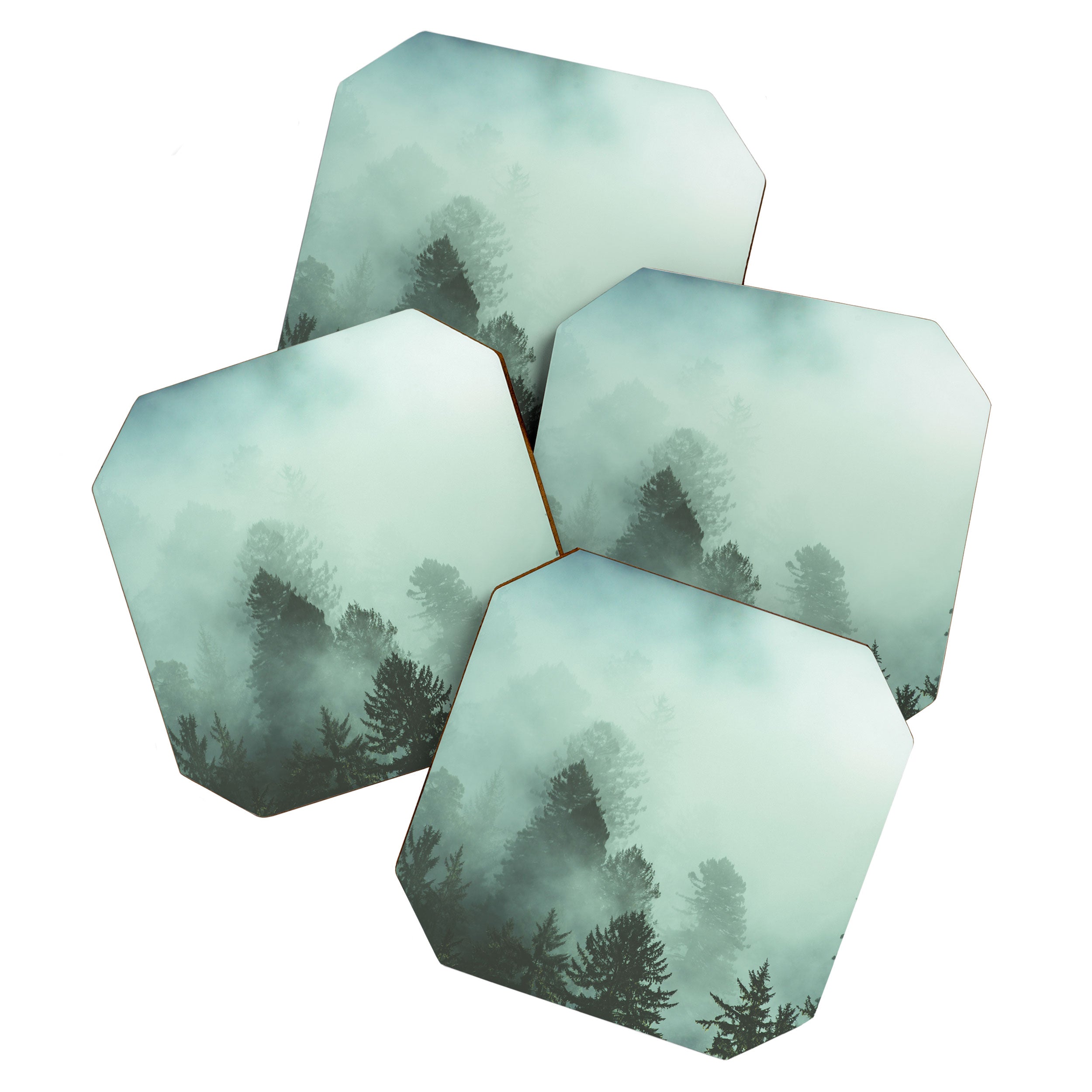 Magnificent Morning - Foggy Redwood Forest Nature Photography Coaster Gallery Image 1