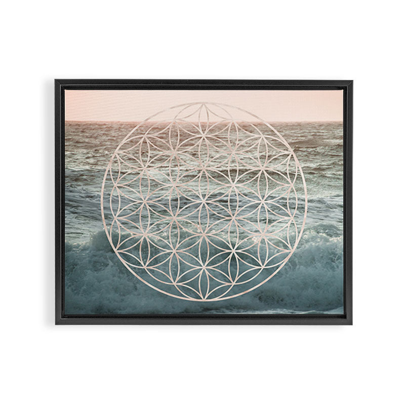 Mandala Flower of Life Sea Framed Canvas Print Gallery Image 14