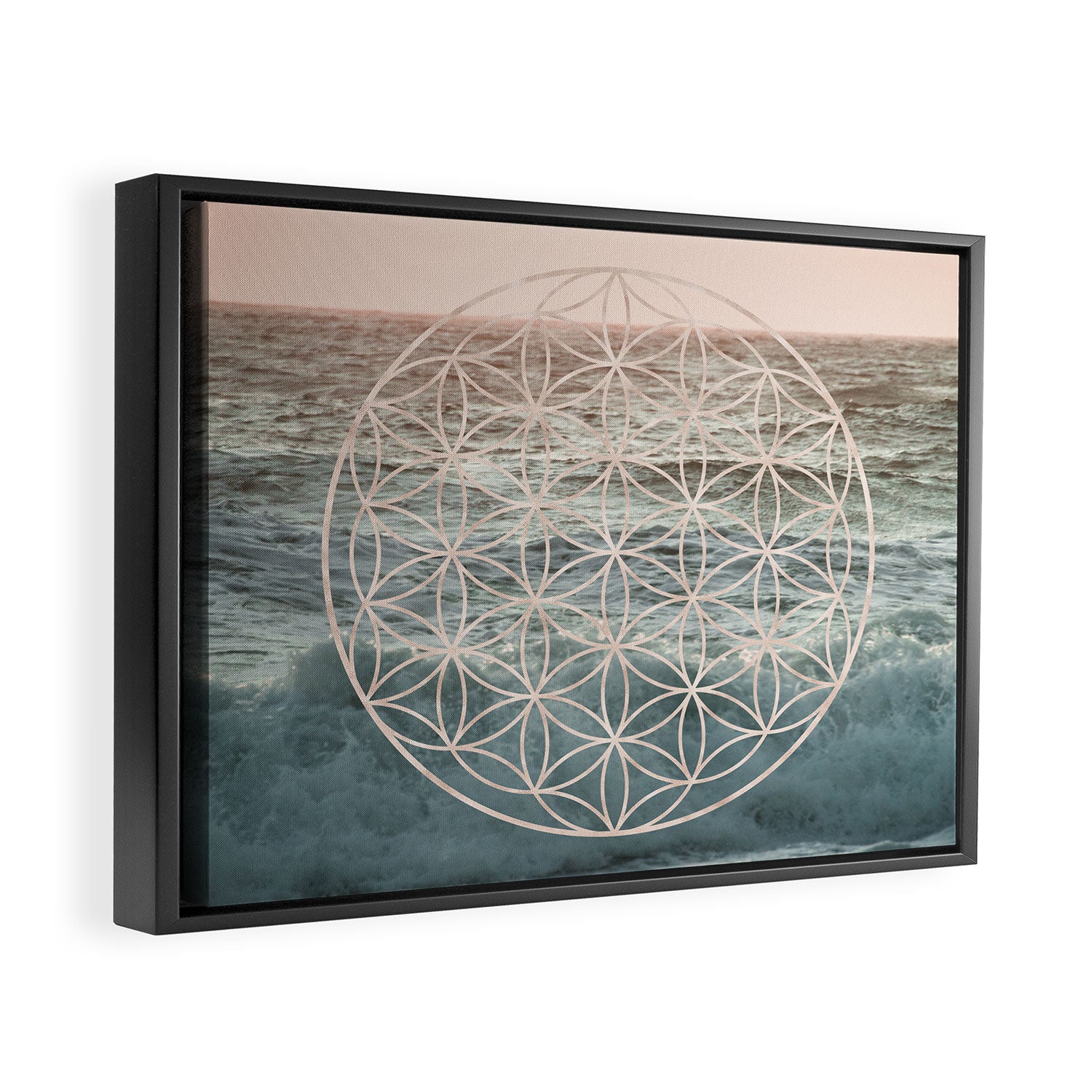 Mandala Flower of Life Sea Framed Canvas Print Gallery Image 2