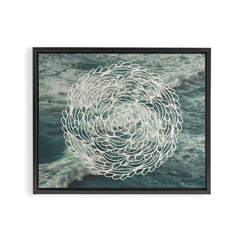 Mandala Ocean Waves Framed Canvas Print Gallery Image 14