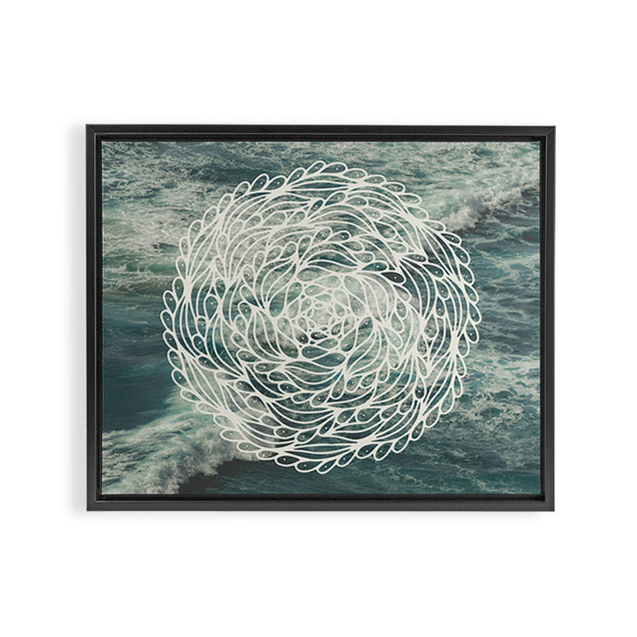 Mandala Ocean Waves Framed Canvas Print Gallery Image 1