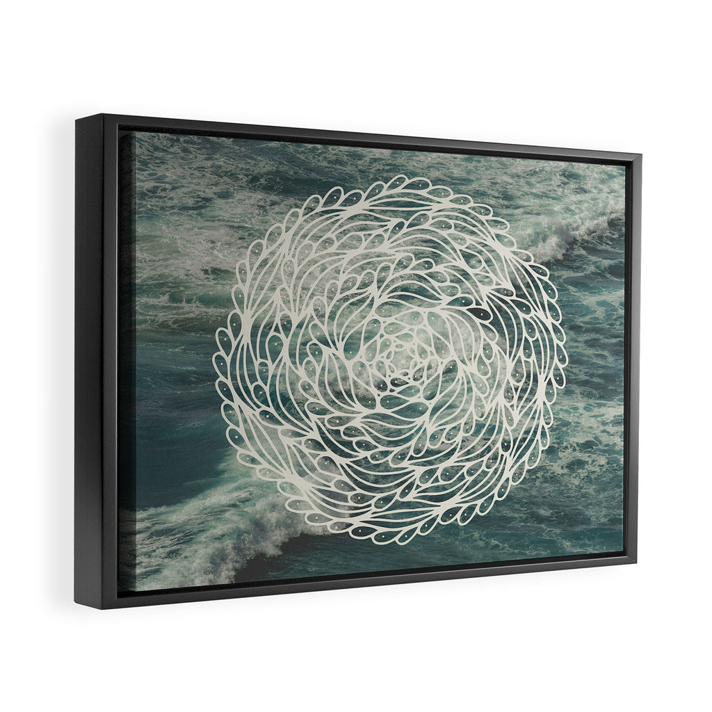 Mandala Ocean Waves Framed Canvas Print Gallery Image 2