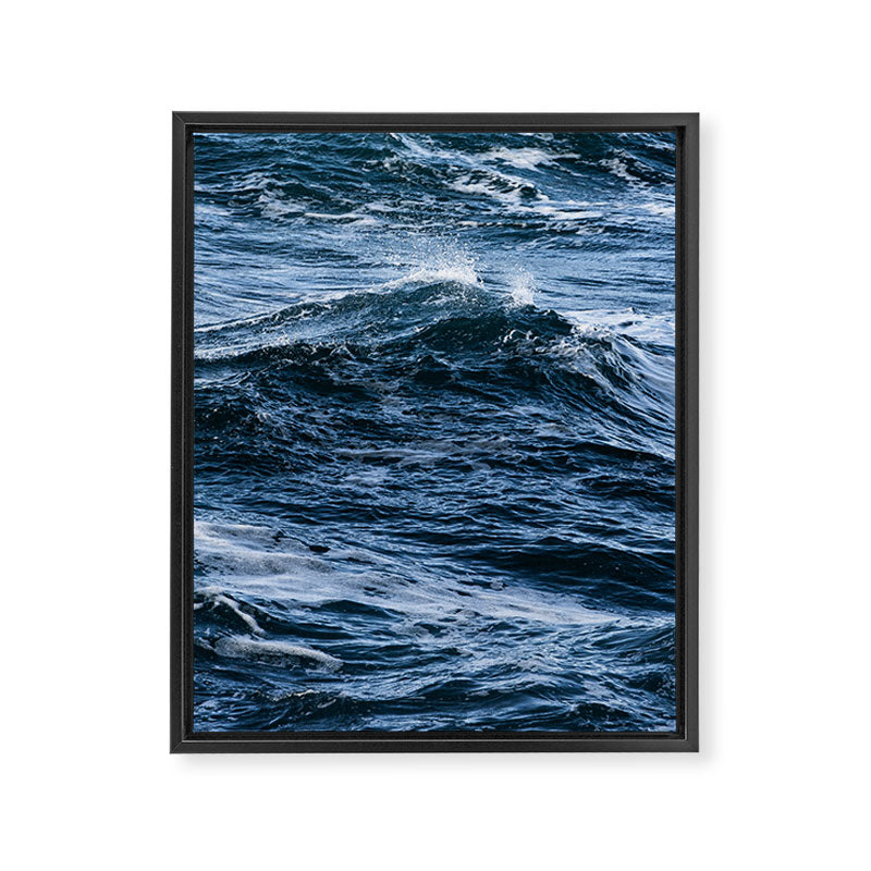 Marbled Waves of Blue Framed Canvas Print Gallery Image 6