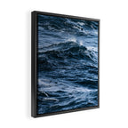 Marbled Waves of Blue Framed Canvas Print Gallery Image 2