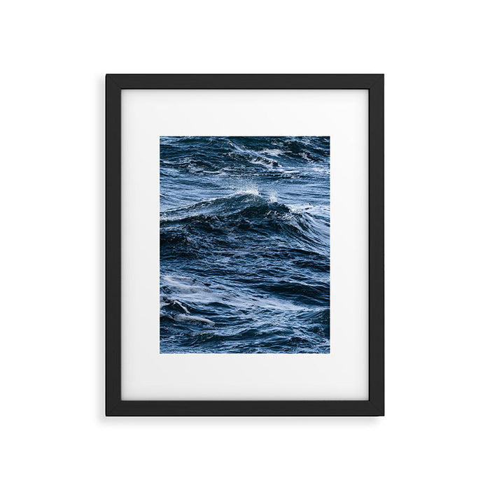 Marbled Waves of Blue Framed Art Print Gallery Image 1