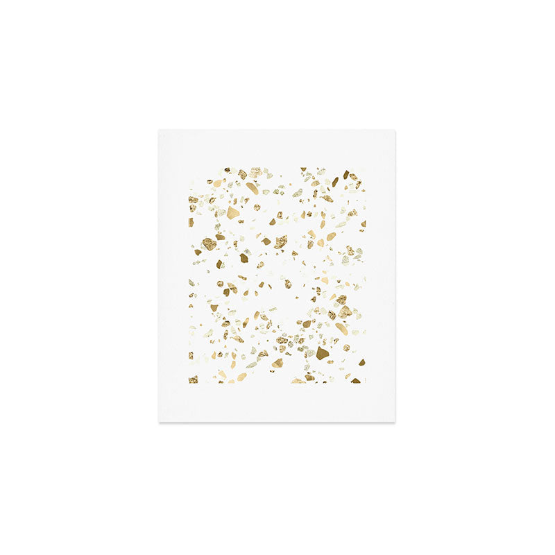Metallic Gold Terrazzo Sparkle Art Print Gallery Image 1