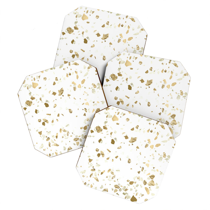 Metallic Gold Terrazzo Sparkle Coaster Gallery Image 1