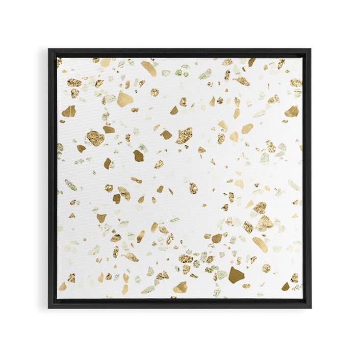Metallic Gold Terrazzo Sparkle Framed Canvas Print Gallery Image 1