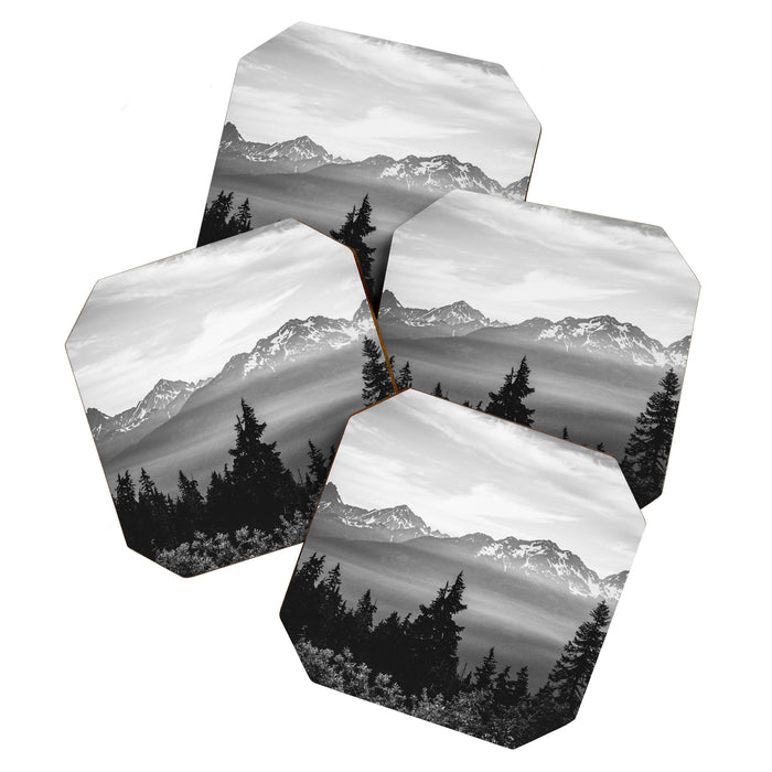 Morning in the Mountains Black and White Coaster Gallery Image 1