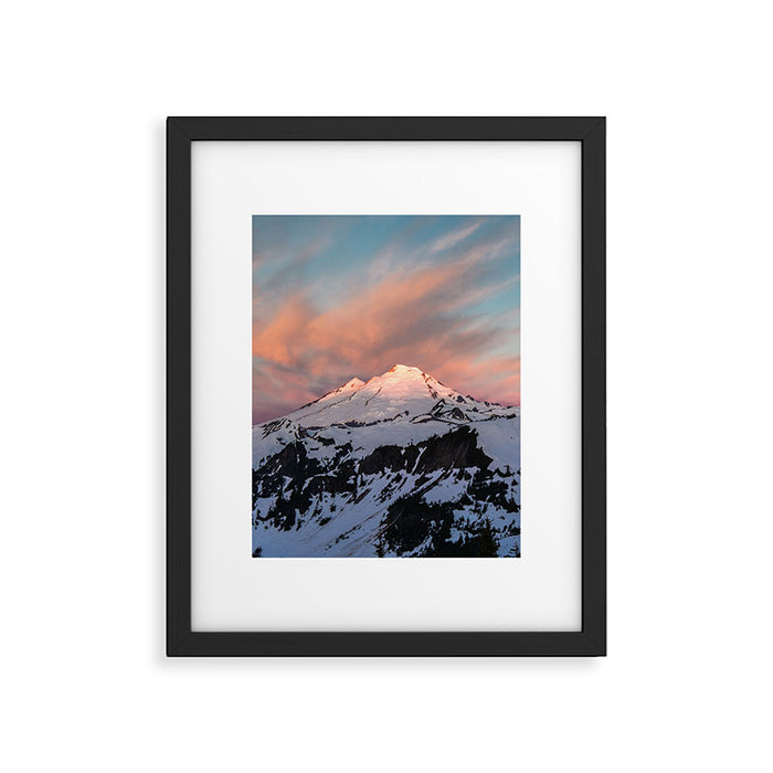 Mount Baker Mountain Adventure Sunset - Nature Photography Framed Art Print Gallery Image 1