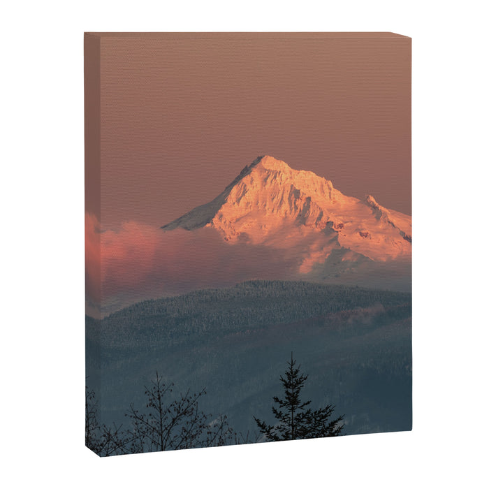 Mount Hood Pastel Sunset - Nature Photography Canvas Print Gallery Image 1