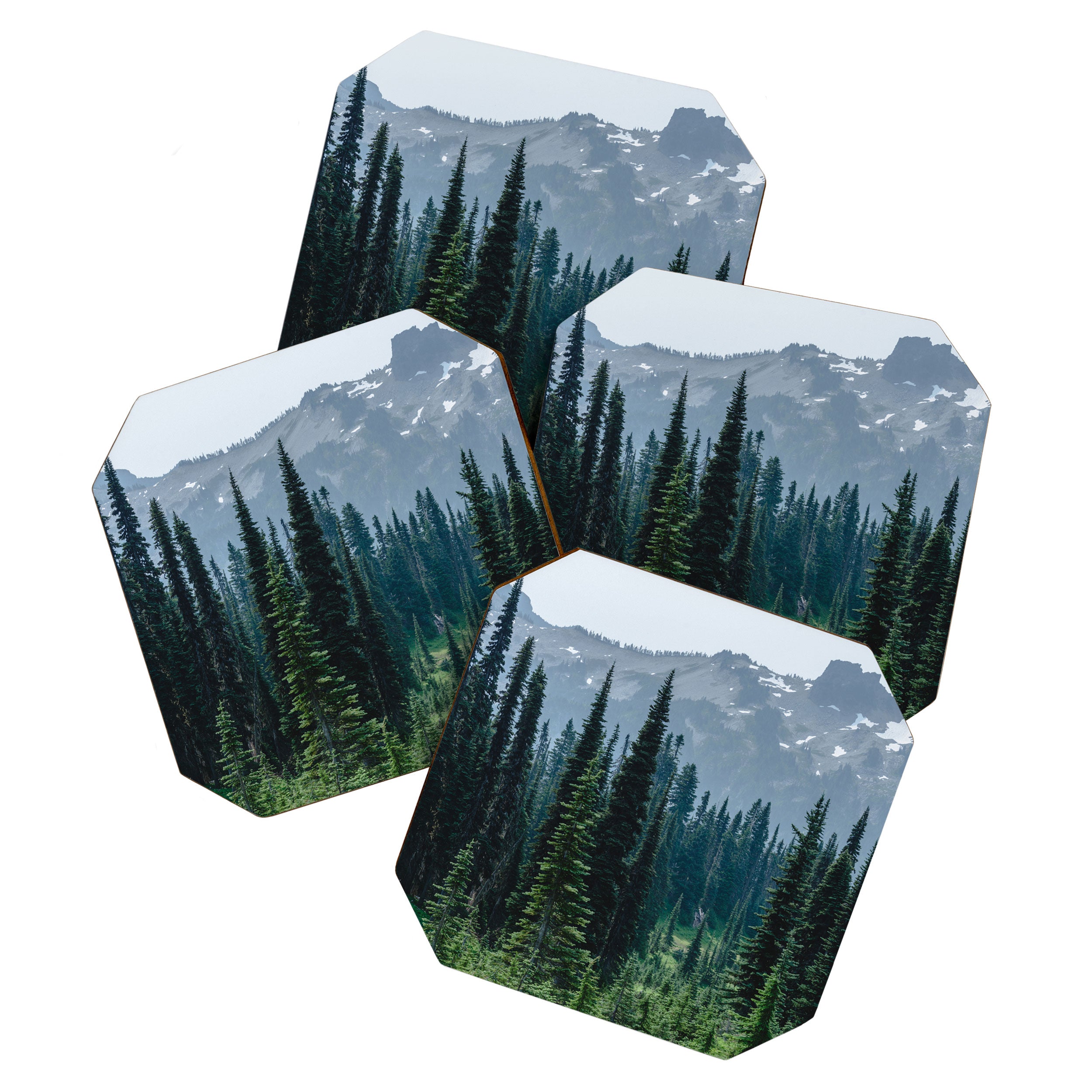 Mount Rainier Adventure III - Pacific Northwest Mountain Forest Wanderlust Coaster Gallery Image 1