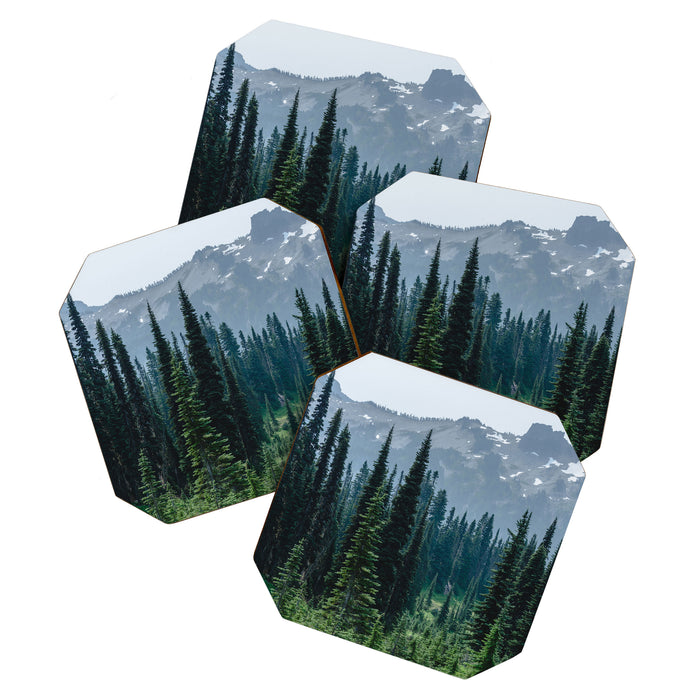 Mount Rainier Adventure III - Pacific Northwest Mountain Forest Wanderlust Coaster Gallery Image 1