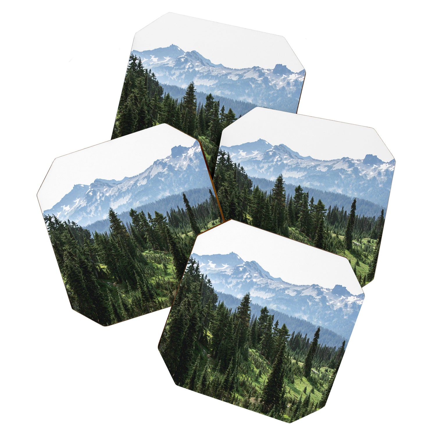 Mount Rainier Adventure - Pacific Northwest Mountain Forest Wanderlust Coaster Gallery Image 1